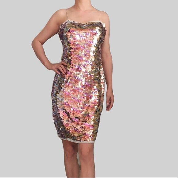 Aidan Mattox Sequin Mini Dress Size 8 - Picture 2 of 16